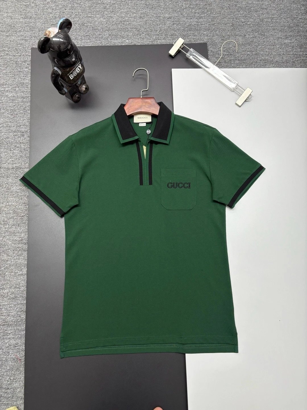 Gucci Logo-Embroidered White Polo with Red-Black Trim Polo Shirt - 5