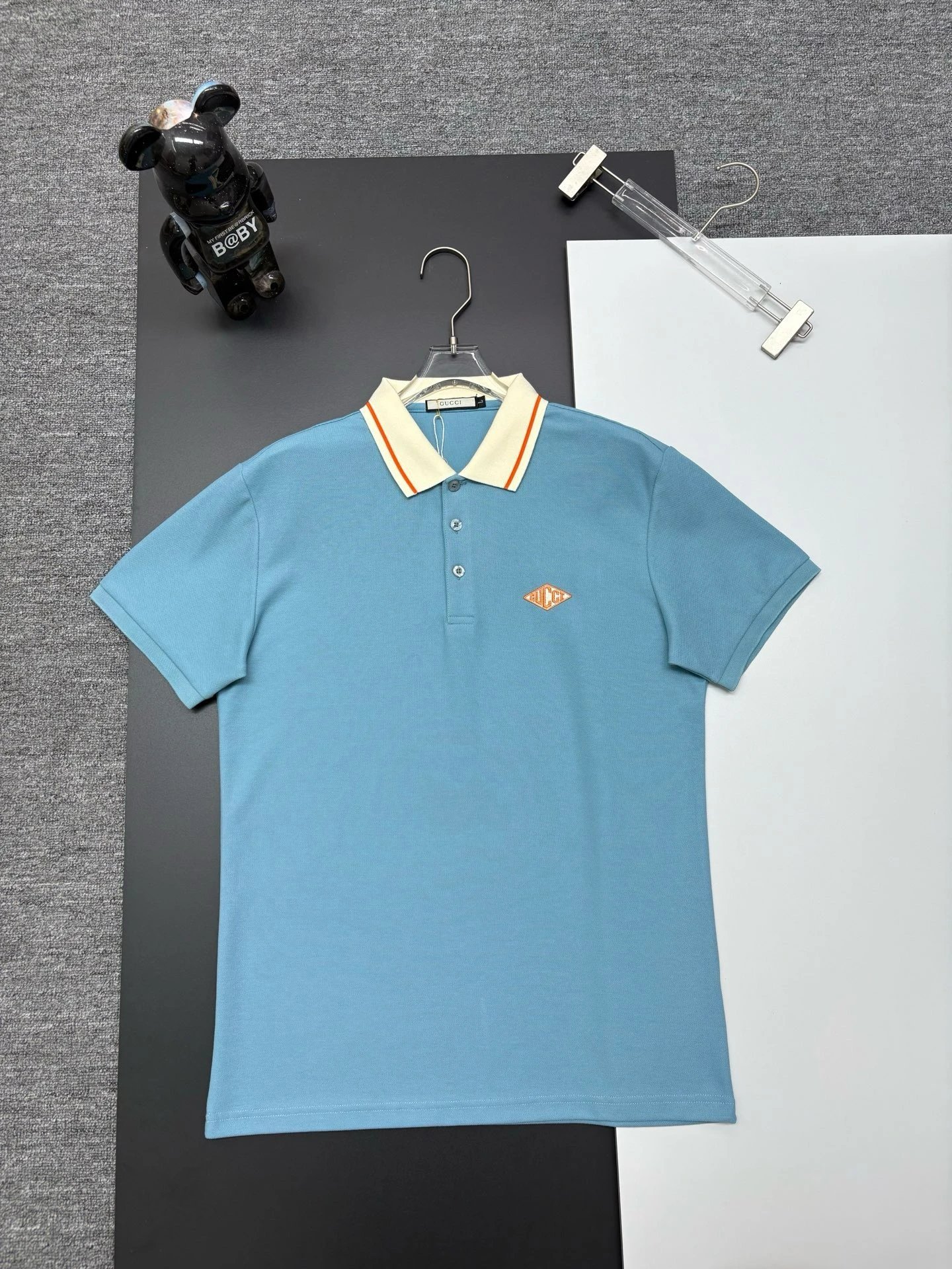 Gucci Logo-Embroidered White Polo with Red-Black Trim Polo Shirt - 8
