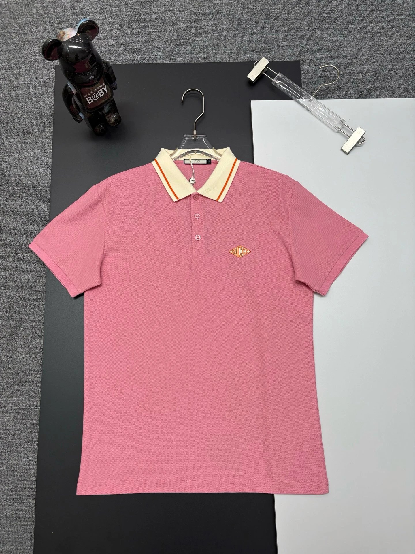 Gucci Logo-Embroidered White Polo with Red-Black Trim Polo Shirt - 7