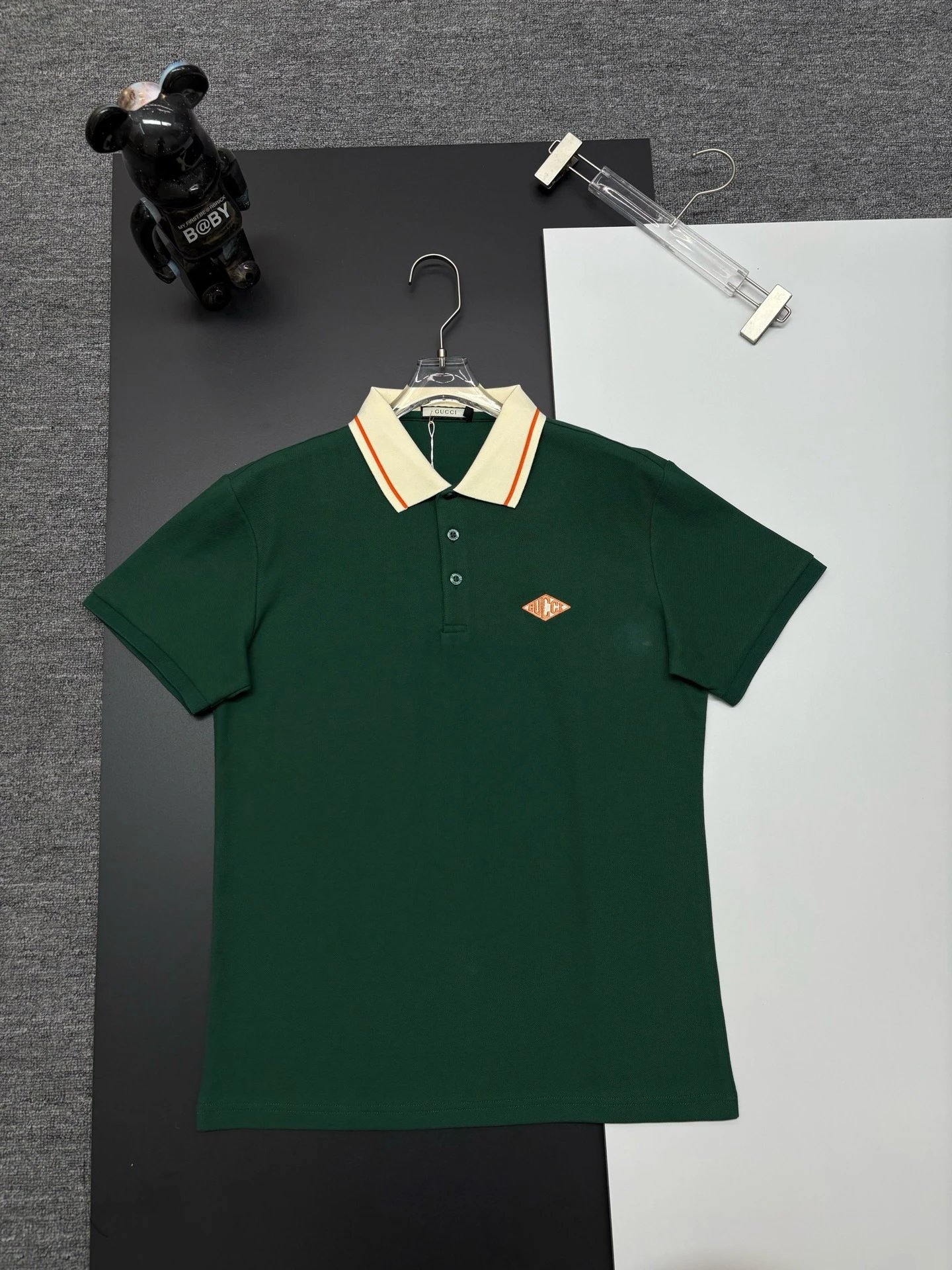 Gucci Logo-Embroidered White Polo with Red-Black Trim Polo Shirt - 9