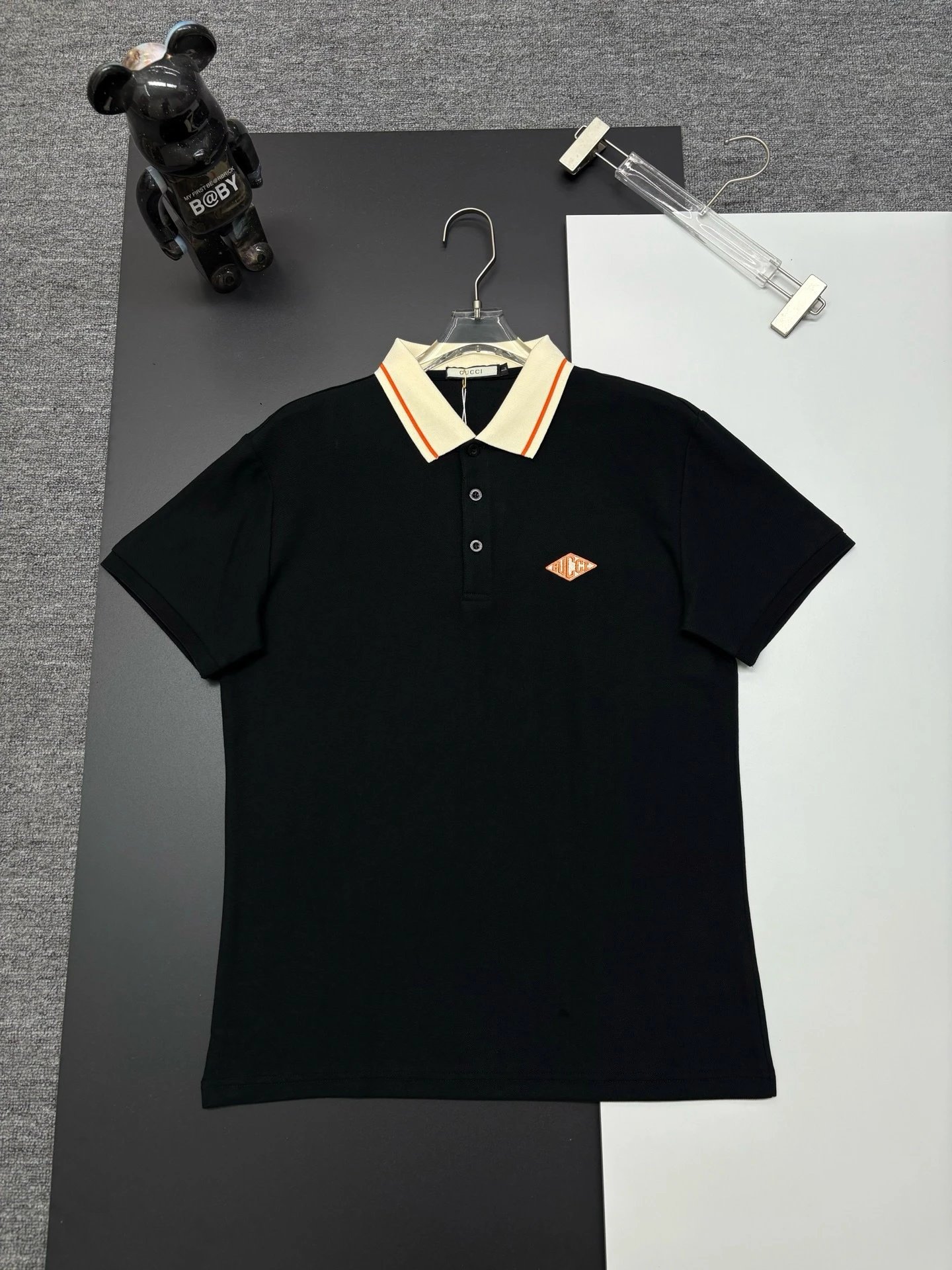 Gucci Logo-Embroidered White Polo with Red-Black Trim Polo Shirt - 6