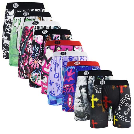 L19 New Digital Print Breathable Men's Boxer Briefs Skin-friendly Stretch Seamless Business Casual Versatile Shorts Basketball