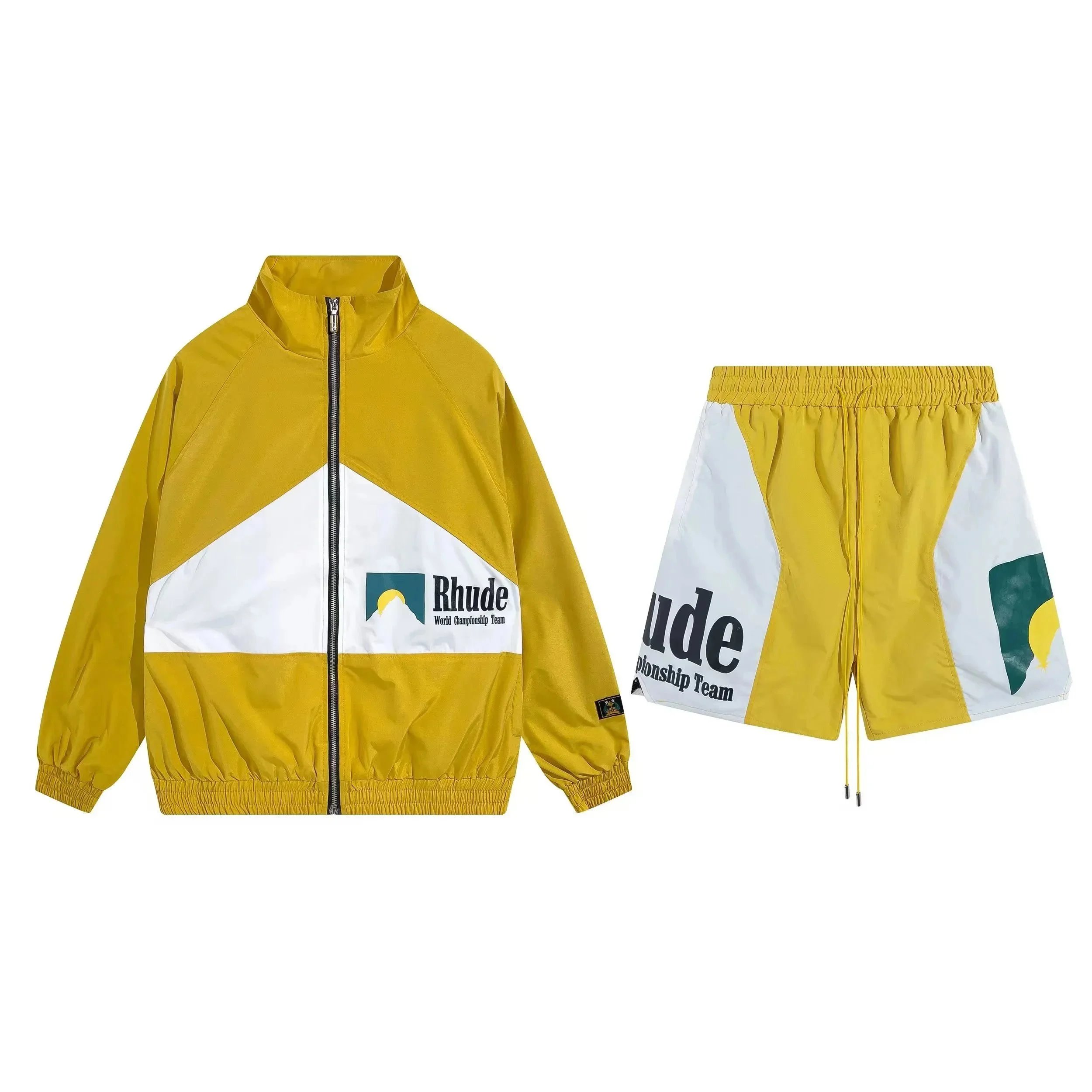 Rhude Jackets Zip-Up Track Jacket with Contrast Stripes — 11 suit