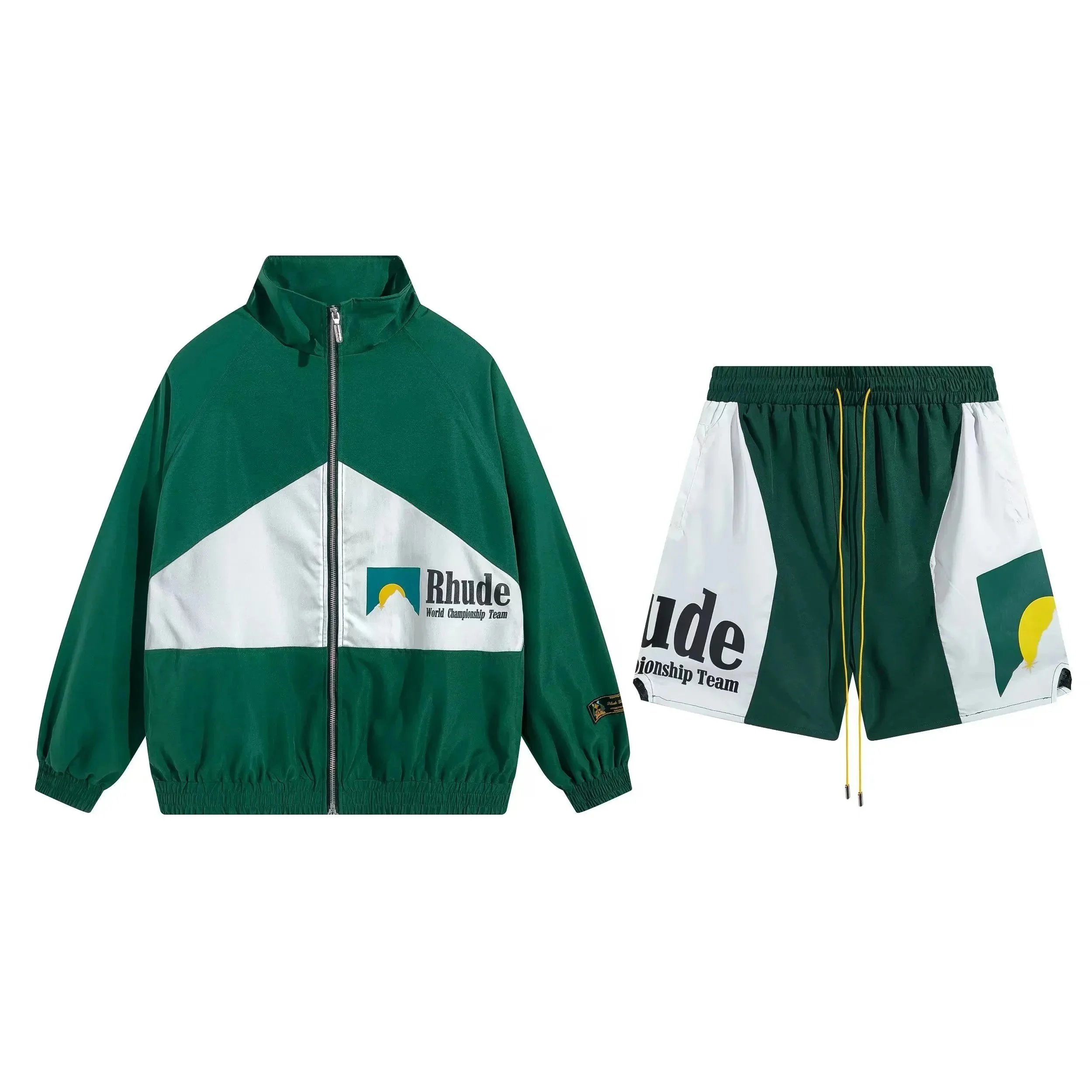 Rhude Jackets Zip-Up Track Jacket with Contrast Stripes — 12 suit