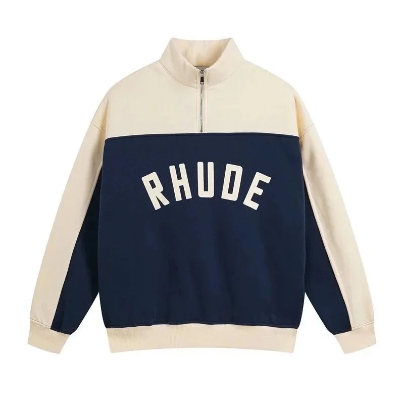 Rhude Jackets Zip-Up Track Jacket with Contrast Stripes — 31