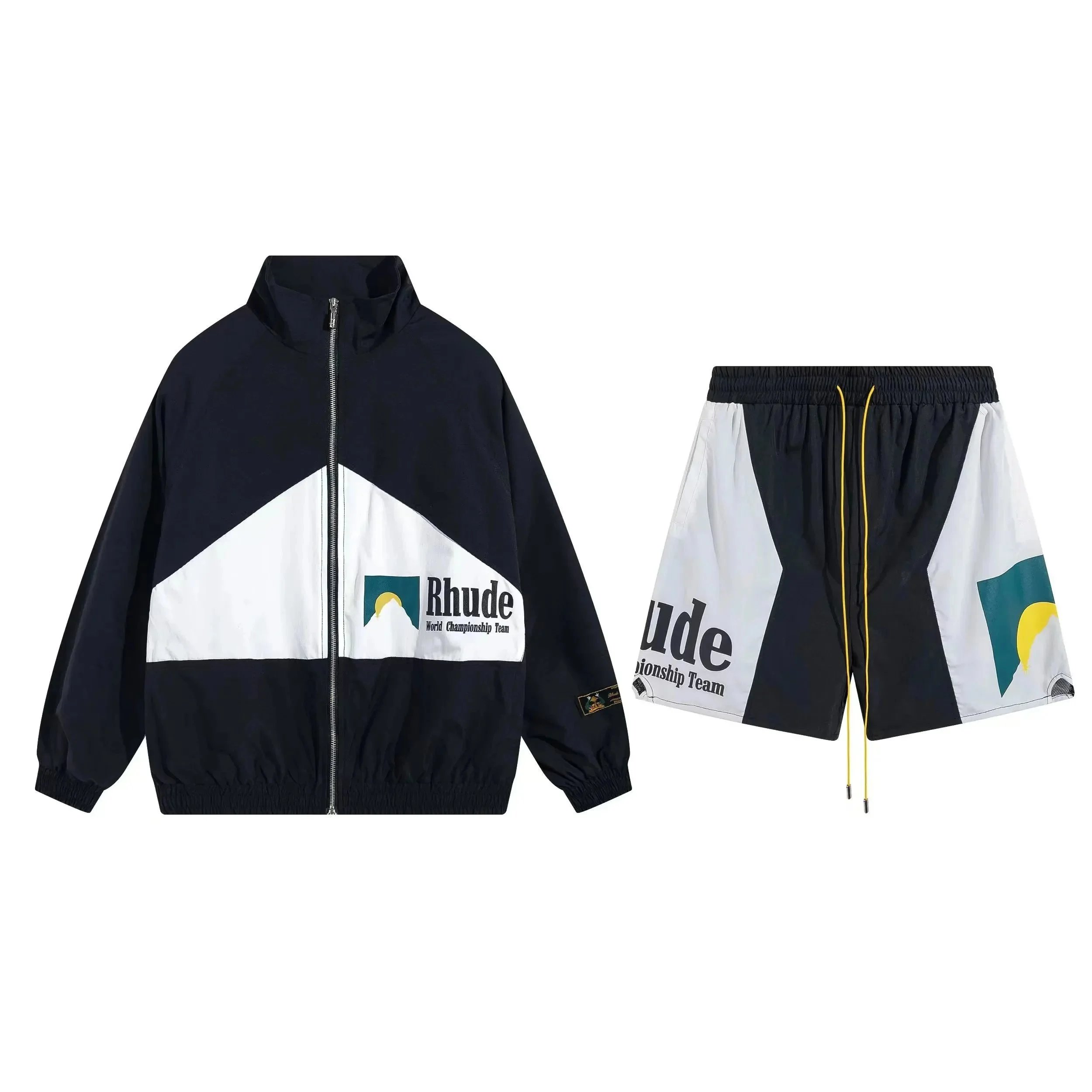 Rhude Jackets Zip-Up Track Jacket with Contrast Stripes — 9 suit