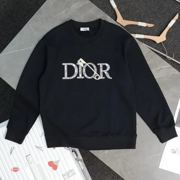 Dior CD Logo Embroidered Gray Hoodie - 21