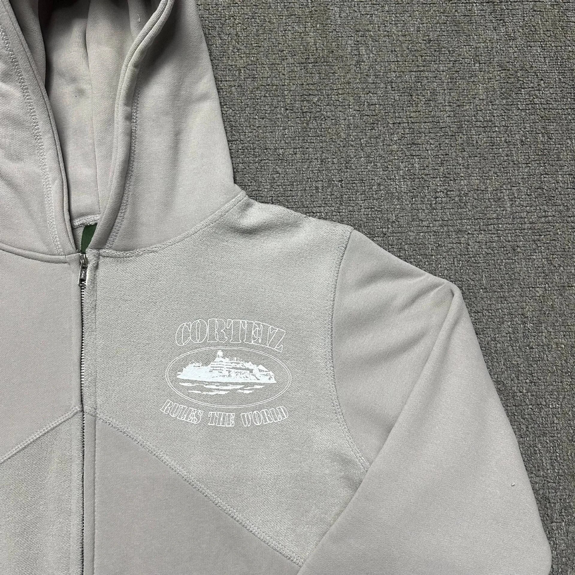 Corteiz Hoodies & Sweatshirts Zip-Up Hooded Sweatshirt with Rules the World Graphic image 10