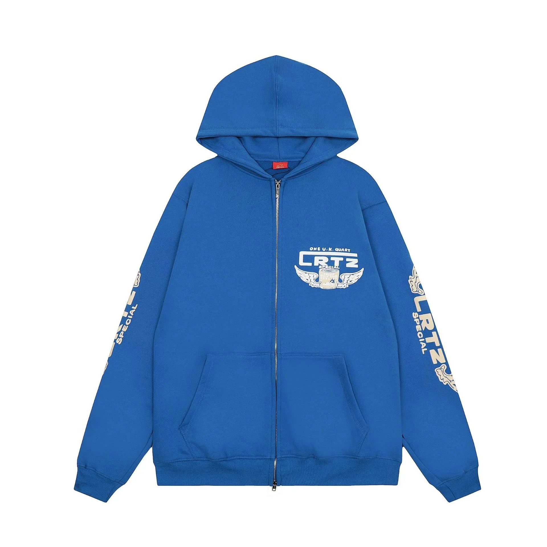 Corteiz Hoodies & Sweatshirts Zip-Up Hooded Sweatshirt with Rules the World Graphic — BB005