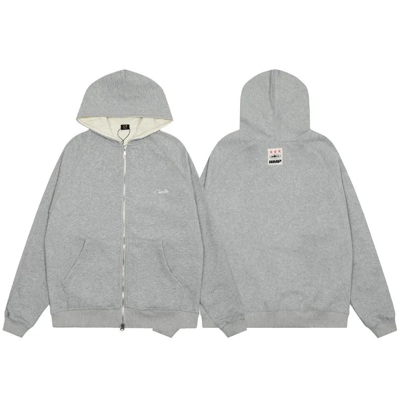 Corteiz Hoodies & Sweatshirts Zip-Up Hooded Sweatshirt with Rules the World Graphic — BB038