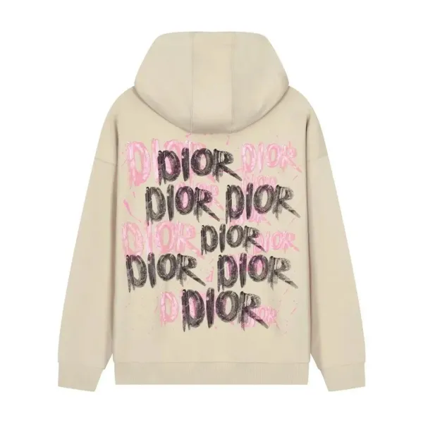 Dior CD Logo Embroidered Gray Hoodie - 33