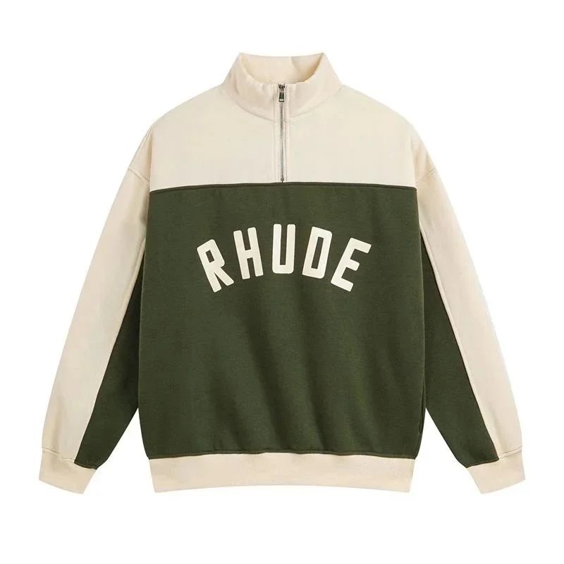 Rhude Jackets Zip-Up Track Jacket with Contrast Stripes — 36