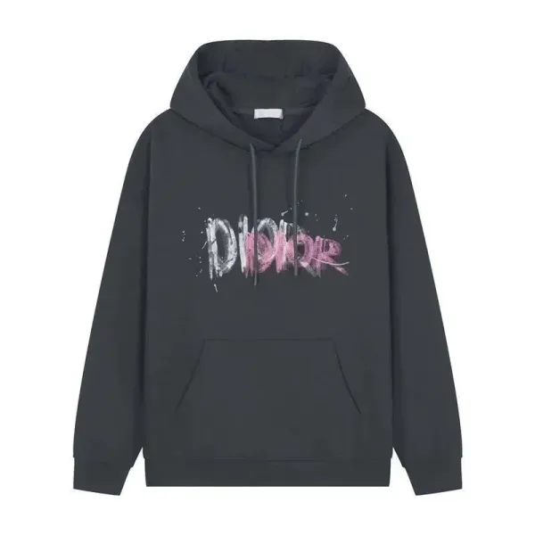 Dior CD Logo Embroidered Gray Hoodie - 30