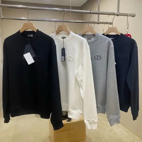 Dior CD Logo Embroidered Gray Hoodie - 16