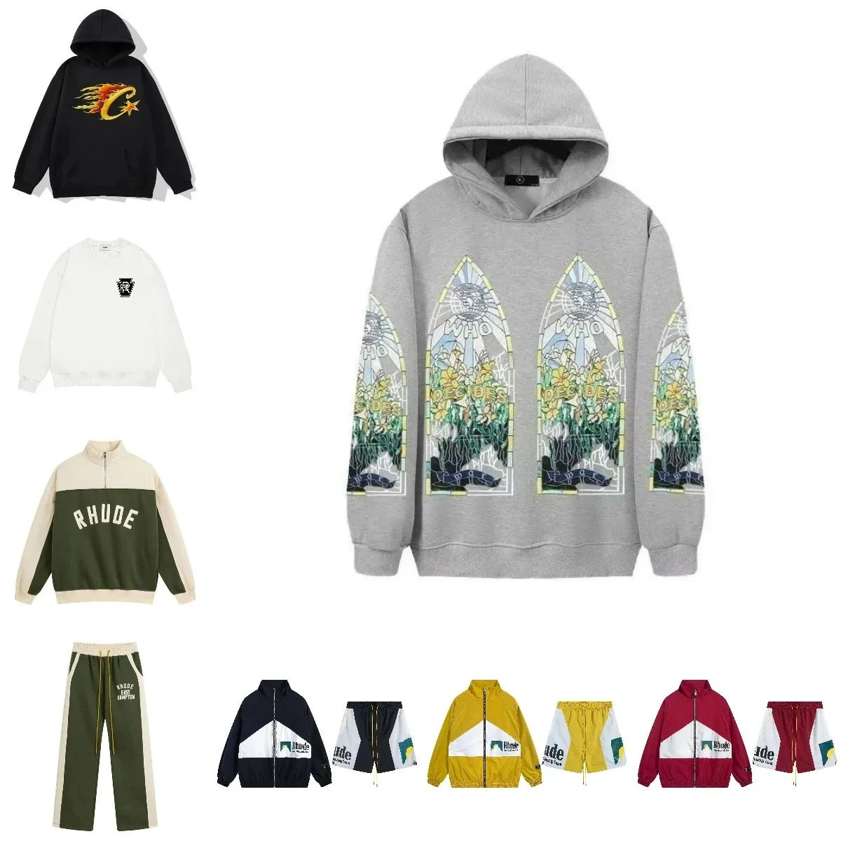 Rhude Jackets Zip-Up Track Jacket with Contrast Stripes image 1