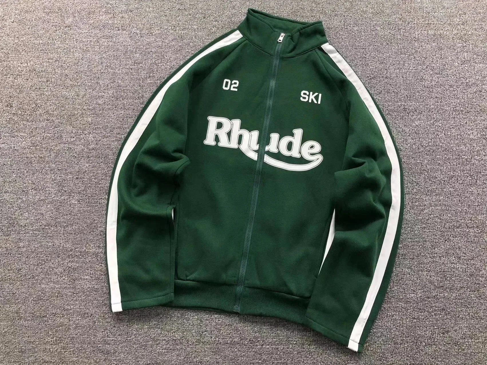 Rhude Jackets Zip-Up Track Jacket with Contrast Stripes — 3