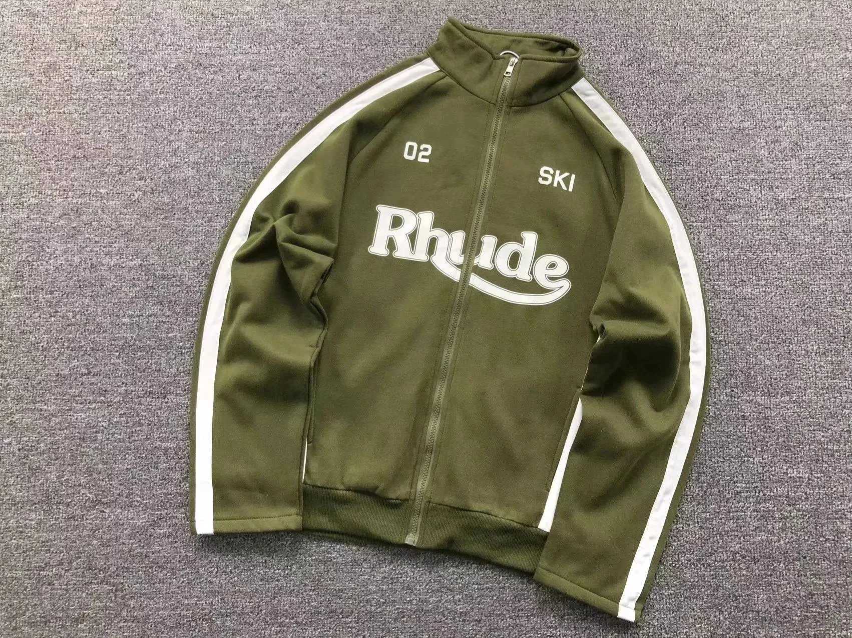 Rhude Jackets Zip-Up Track Jacket with Contrast Stripes — 5