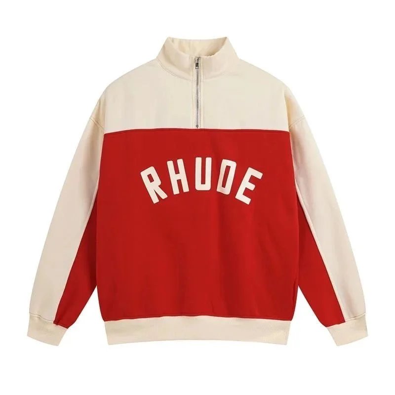 Rhude Jackets Zip-Up Track Jacket with Contrast Stripes — 37