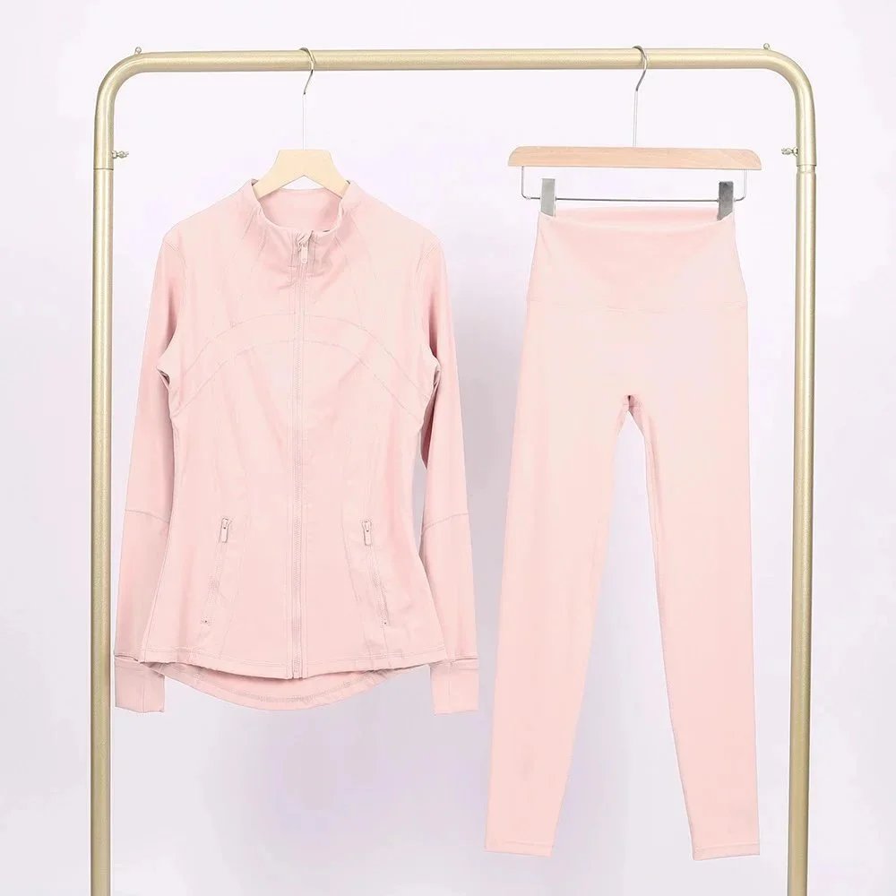 Alo Matching Sets Contrast-trim camisole top and wrap skirt set — Cherry-blossom-pink jacket and capri pants set