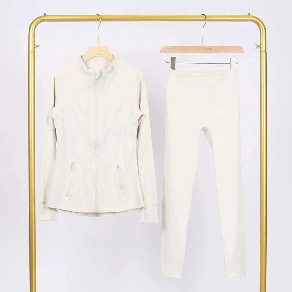 Alo Matching Sets Contrast-trim camisole top and wrap skirt set — Albumin jacket and cropped pants set