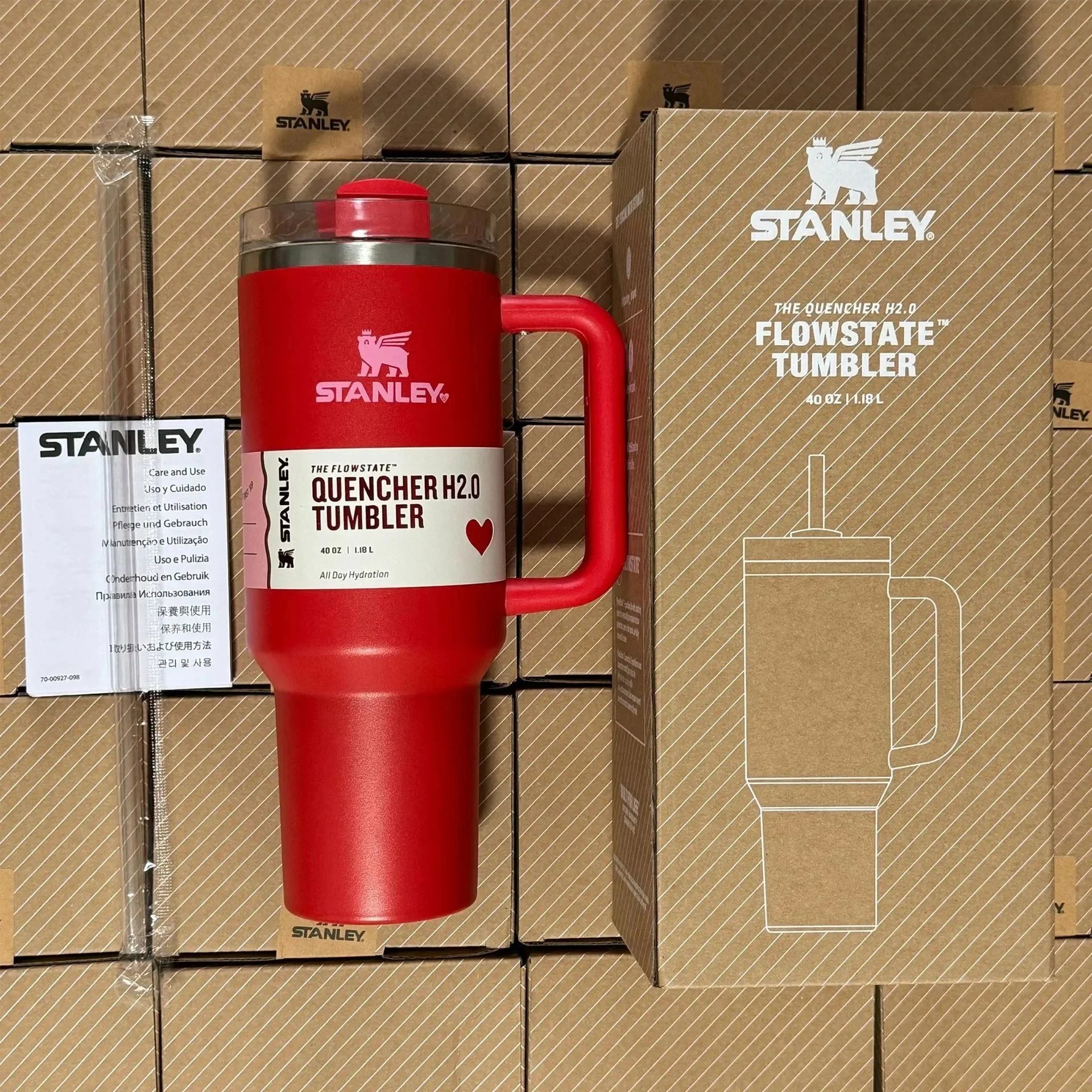 Stanley Uncategorized Quencher H2.0 40 oz Tumbler — Valentine’s Day Red (No Gift Box)