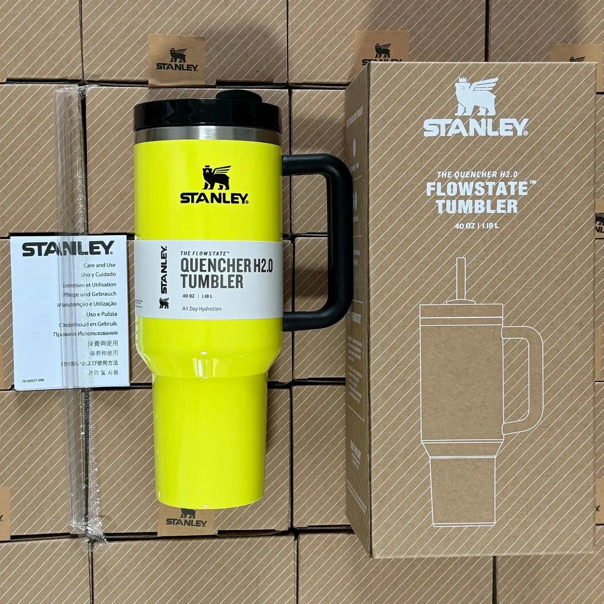 Stanley Uncategorized Quencher H2.0 40 oz Tumbler — Fluorescent Yellow (No Gift Box)