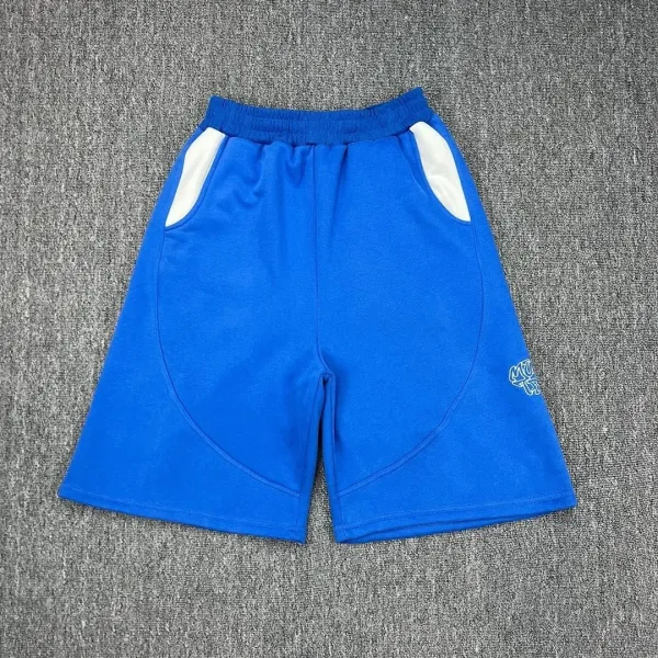 Design Sporty Shorts Blue with White Panels - 1