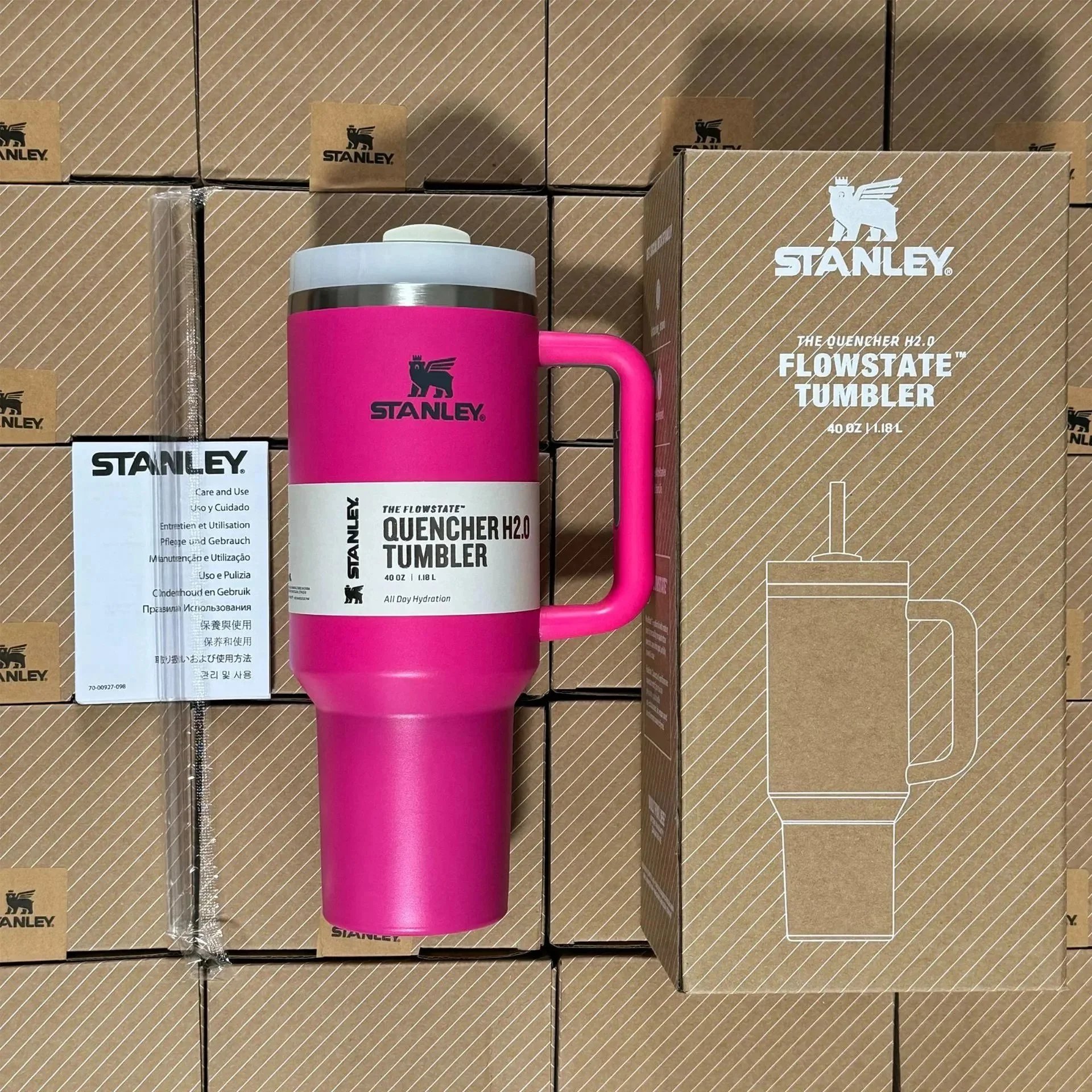 Stanley Uncategorized Quencher H2.0 40 oz Tumbler — Rose Red (No Gift Box)