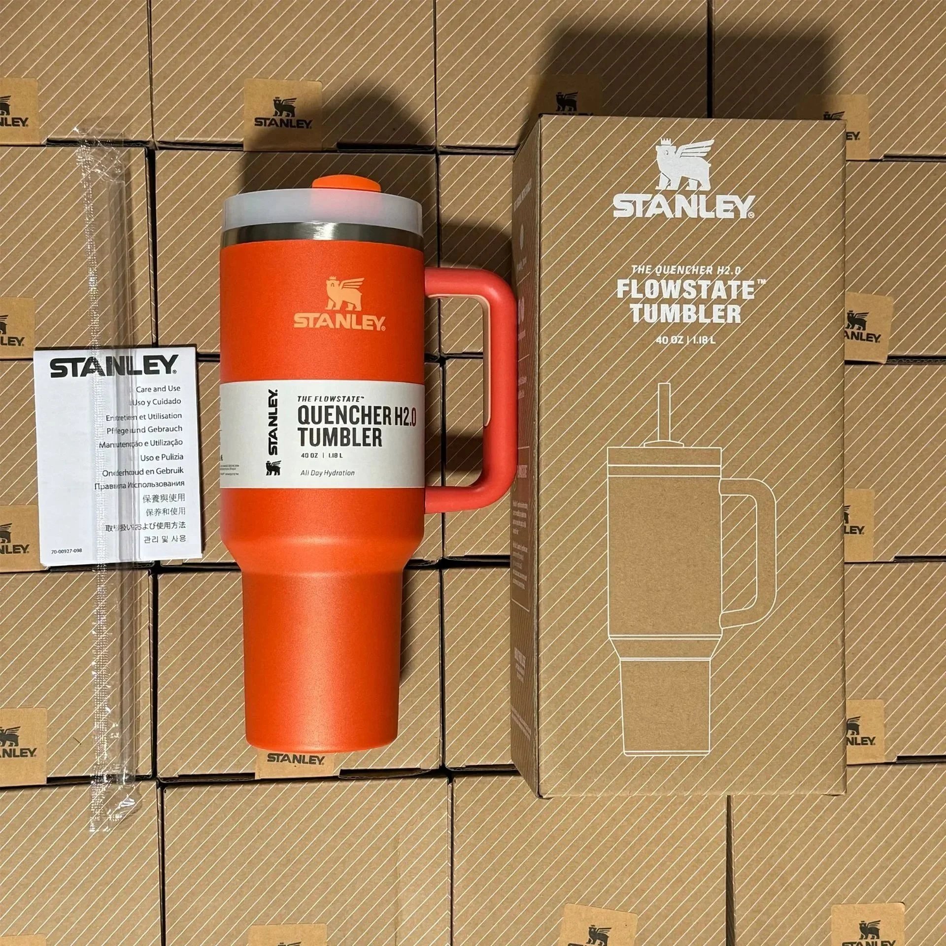 Stanley Uncategorized Quencher H2.0 40 oz Tumbler — Orange (no gift box)