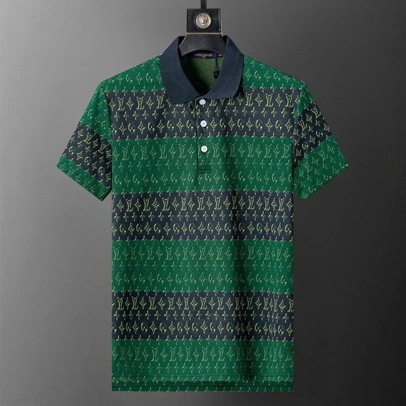 Balmain Shirts Short-Sleeve Polo Shirt — 30166 blue-green
