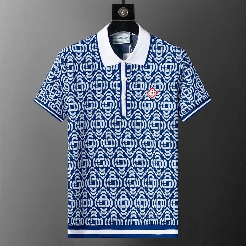 Lacoste Shirts Geometric Print Polo Shirt — 30161 blue