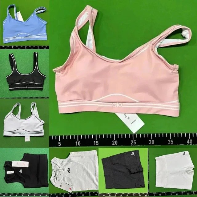 Alo Matching Sets Ribbed long-sleeve crop top and high-waisted shorts set product detail image 1