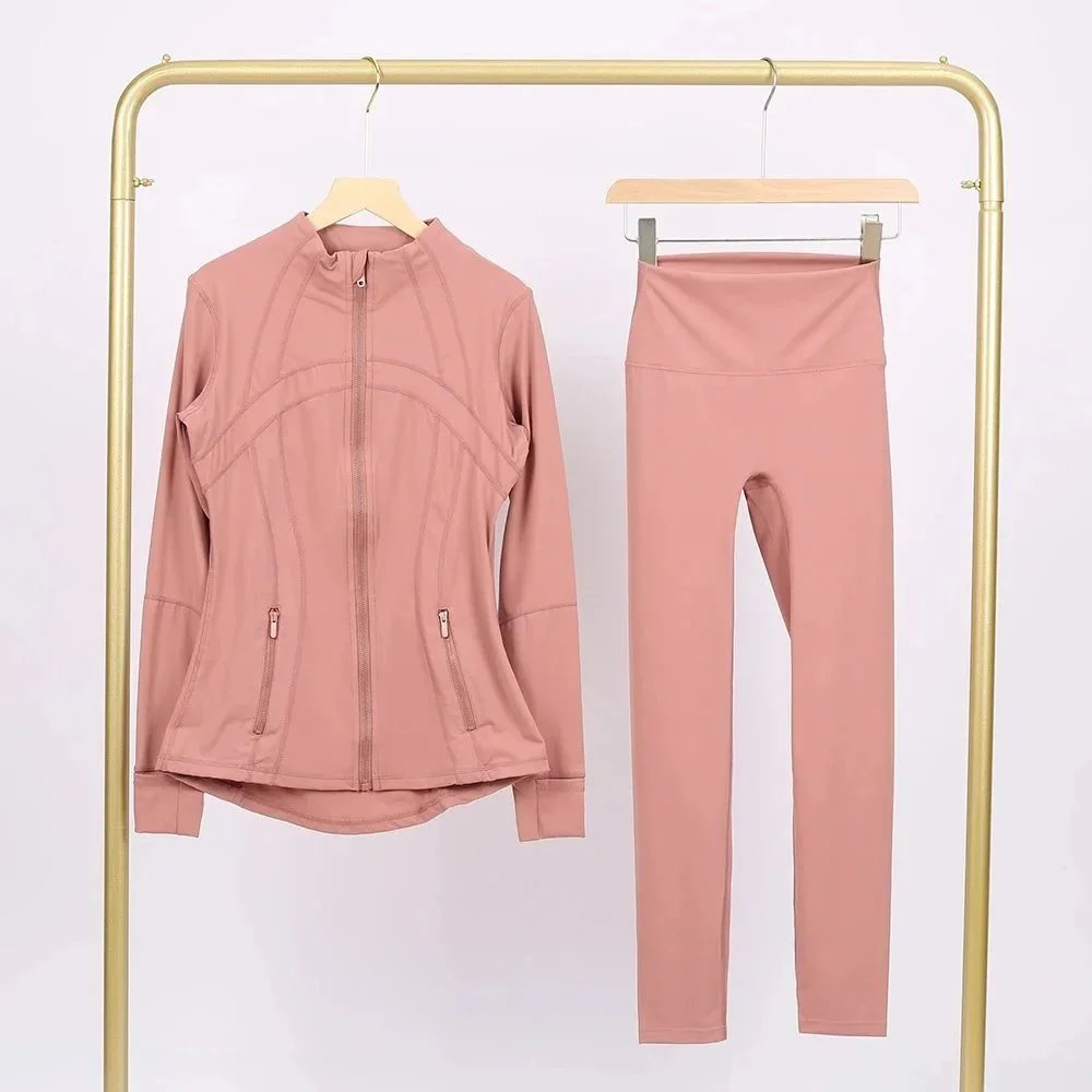 Alo Matching Sets Contrast-trim camisole top and wrap skirt set — Lilac pink jacket and cropped pants set
