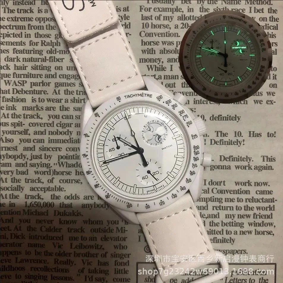 Omega Watches Speedmaster MoonSwatch — White (rotatable, with luminous features) 1:1 quality