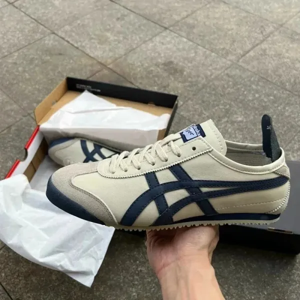 Onitsuka Tiger Mexico 66 Beige and Navy Sneakers - 1