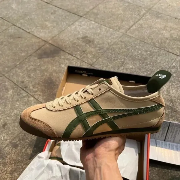 Onitsuka Tiger Mexico 66 Beige and Army Green Sneakers - 1