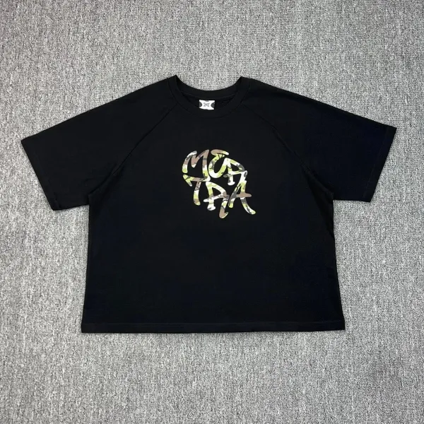 Design MCRA Camo Print Cropped T-Shirt Black - 1