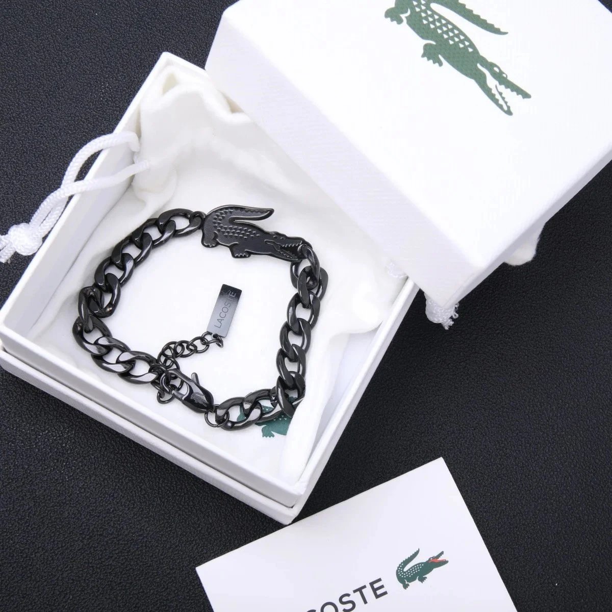 Lacoste Jewelry Crocodile Logo Bracelet — 25 (with box)