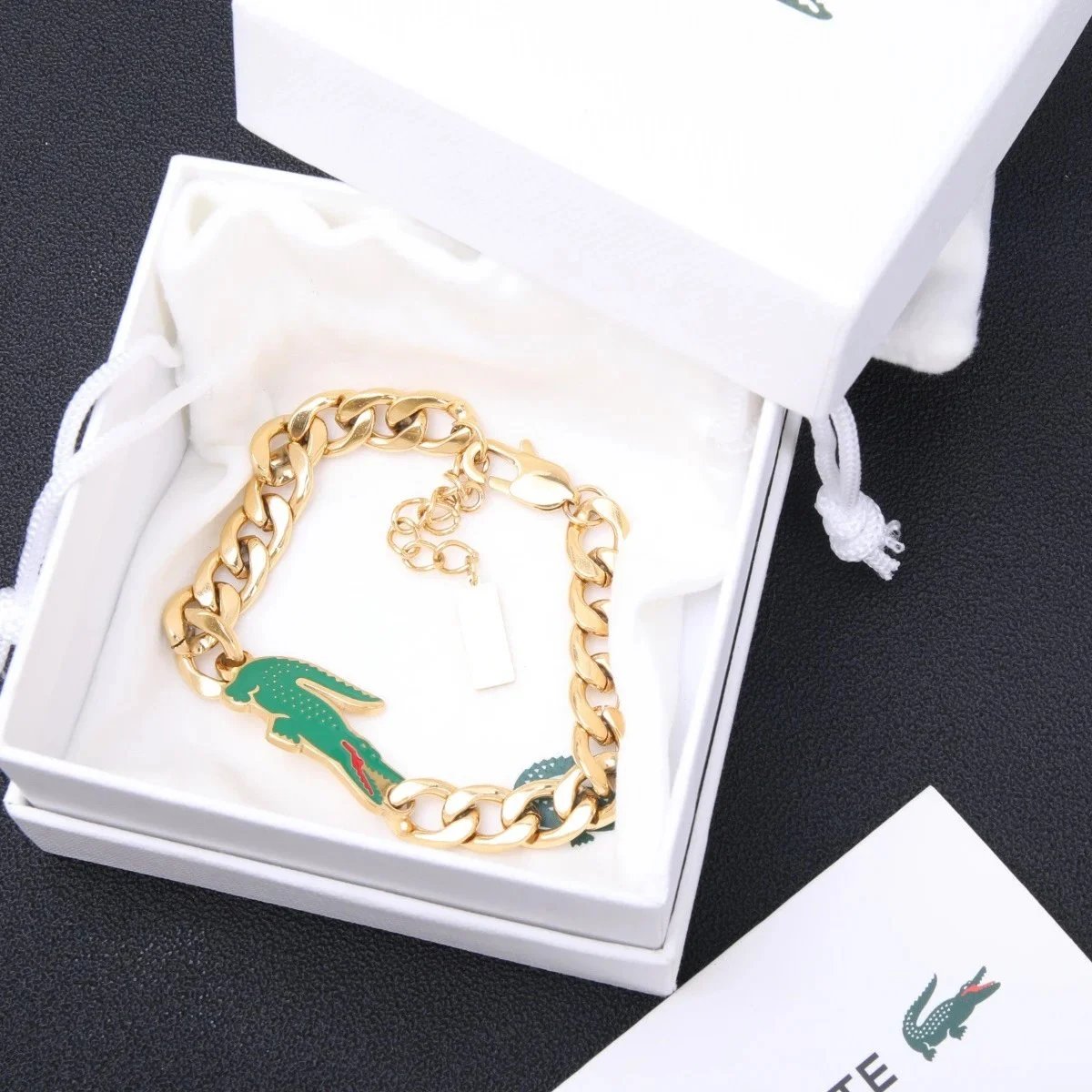 Lacoste Jewelry Crocodile Logo Bracelet — 29 (with box)