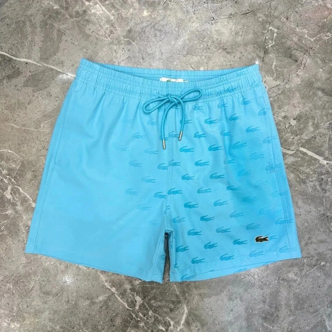 Lacoste Shorts Crocodile Print Light Blue
