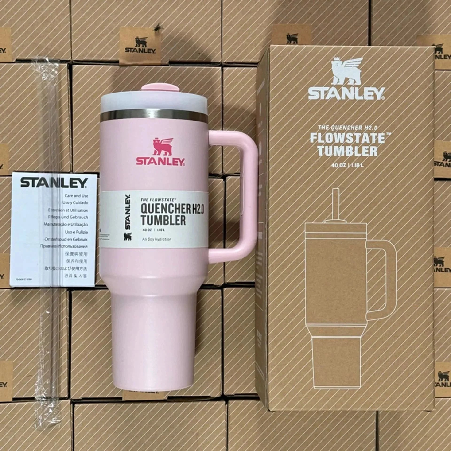 Stanley Uncategorized Quencher H2.0 40 oz Tumbler — Cherry Blossom Pink (No Gift Box)