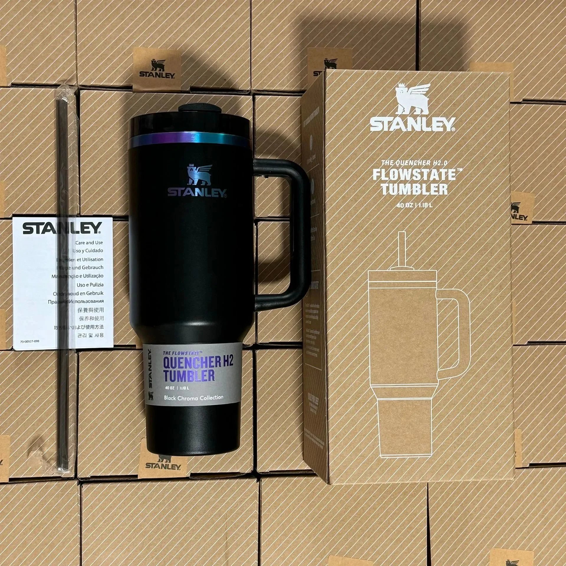 Stanley Uncategorized Quencher H2.0 40 oz Tumbler — Electroplated color black (no gift box)