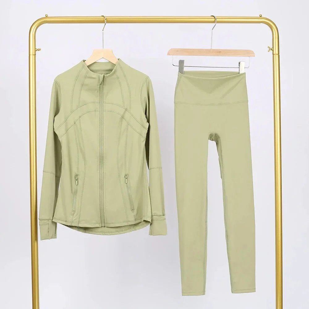 Alo Matching Sets Contrast-trim camisole top and wrap skirt set — Perfume Green Jacket and Cropped Pants Set