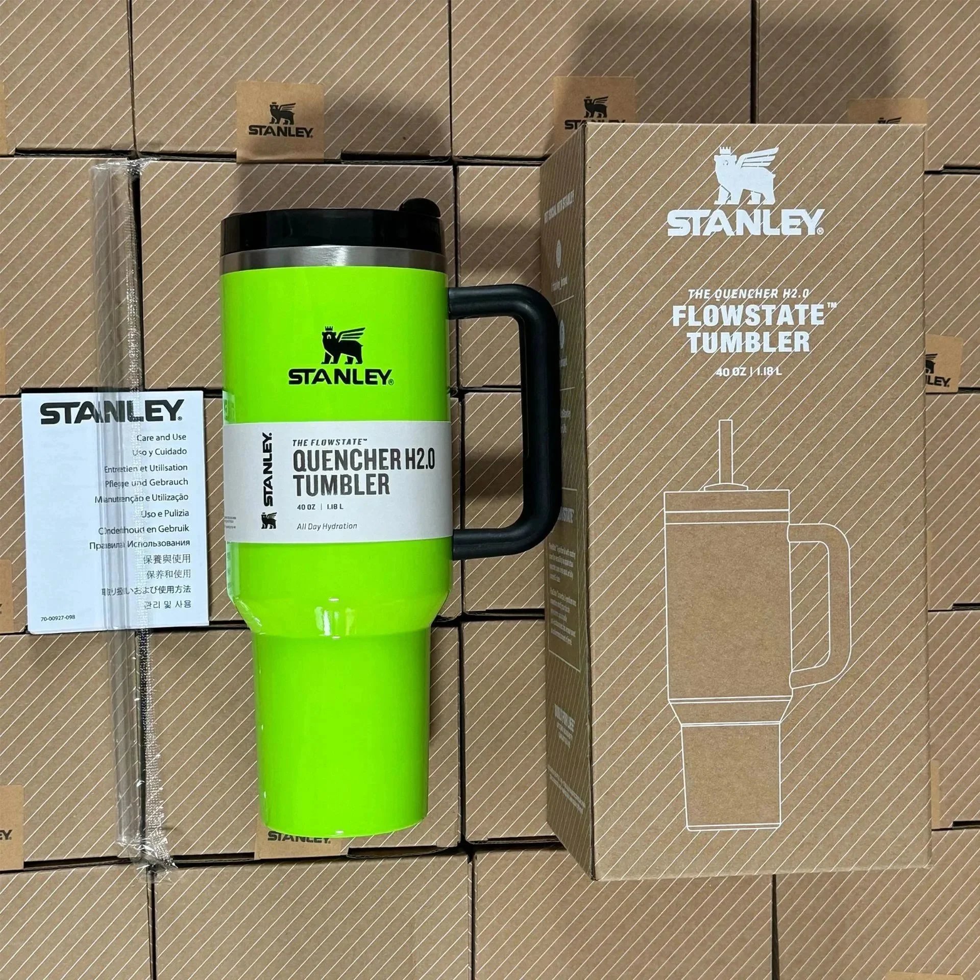 Stanley Uncategorized Quencher H2.0 40 oz Tumbler — Fluorescent Green (No Gift Box)