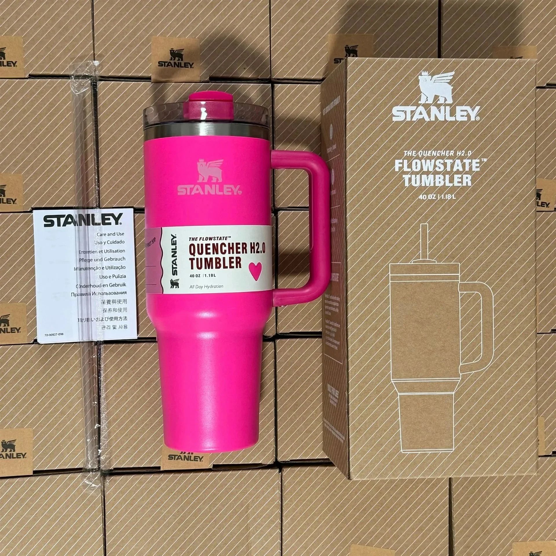Stanley Uncategorized Quencher H2.0 40 oz Tumbler — Valentine’s Day Pink (No Gift Box)