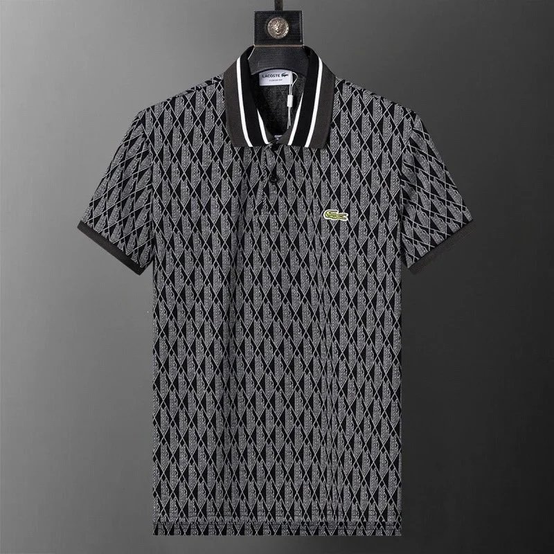 Lacoste Shirts Geometric Print Polo Shirt — 30160 black