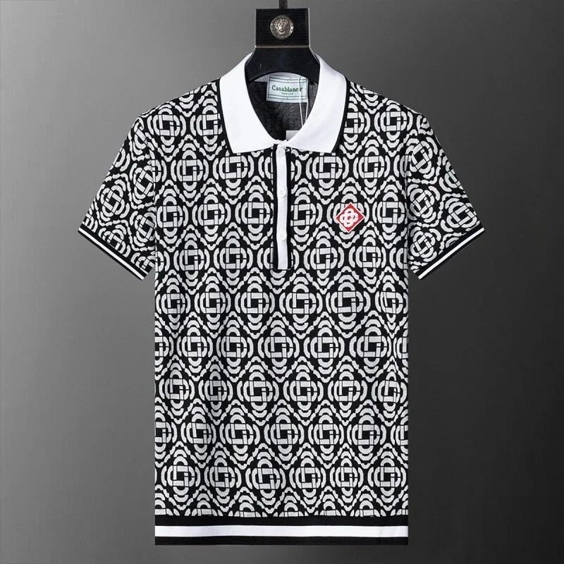 Lacoste Shirts Geometric Print Polo Shirt — 30161 black