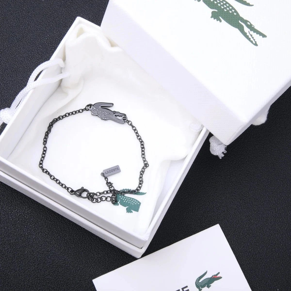 Lacoste Jewelry Crocodile Logo Bracelet — 21 (with box)