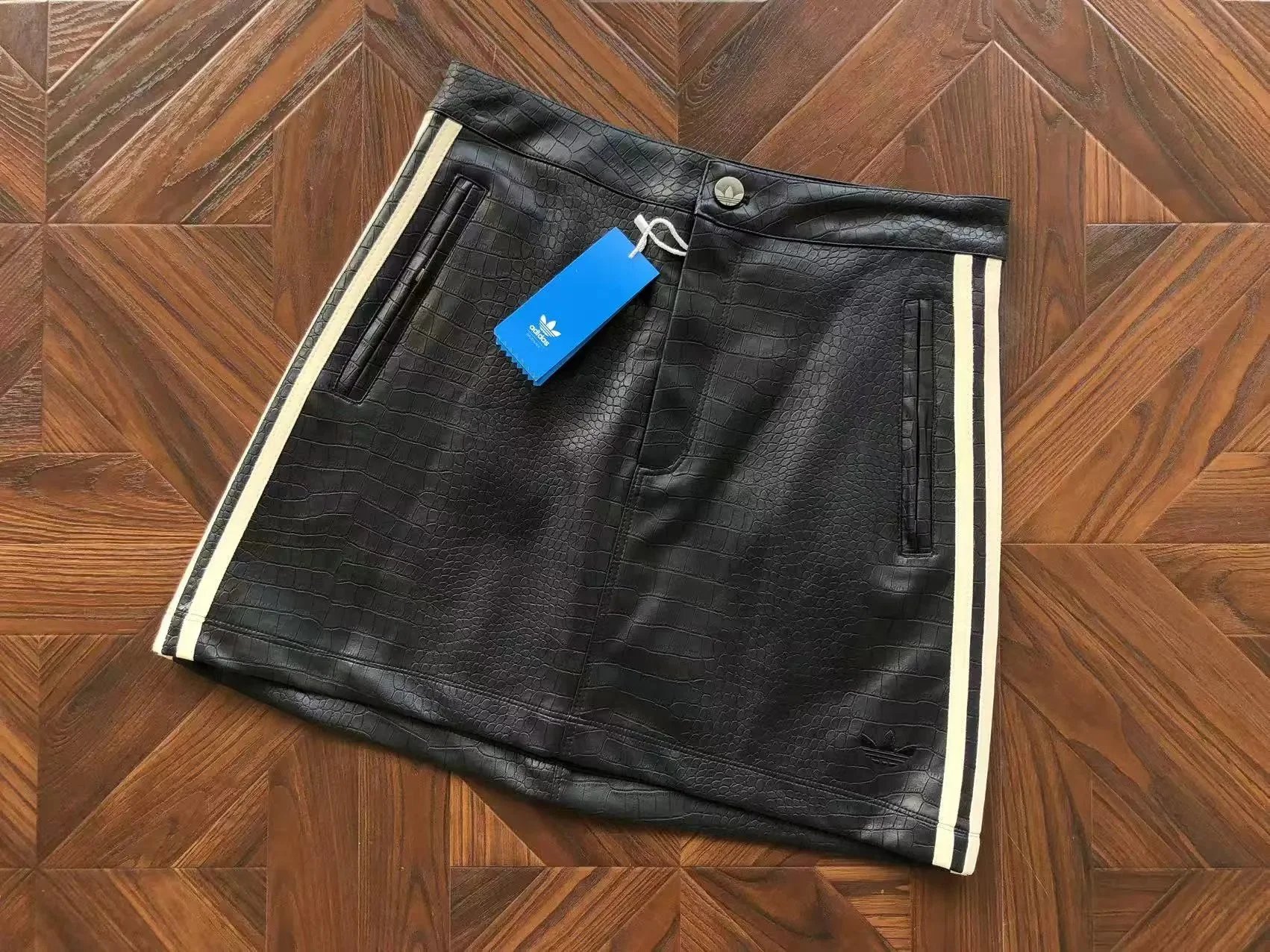 Adidas Jackets Croc-Embossed Three-Stripe Bomber Jacket — 05