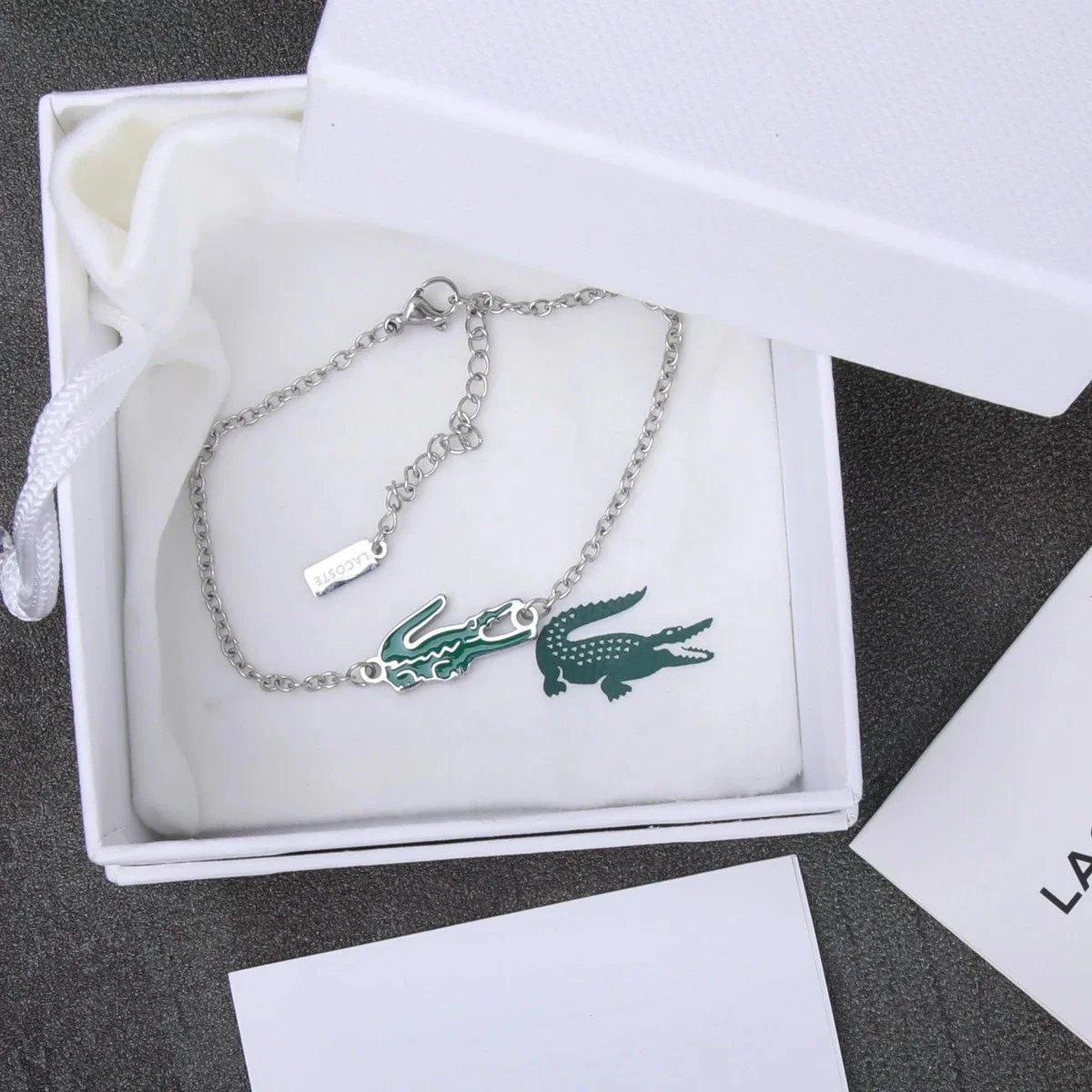 Lacoste Jewelry Crocodile Logo Bracelet — 22 (with box)
